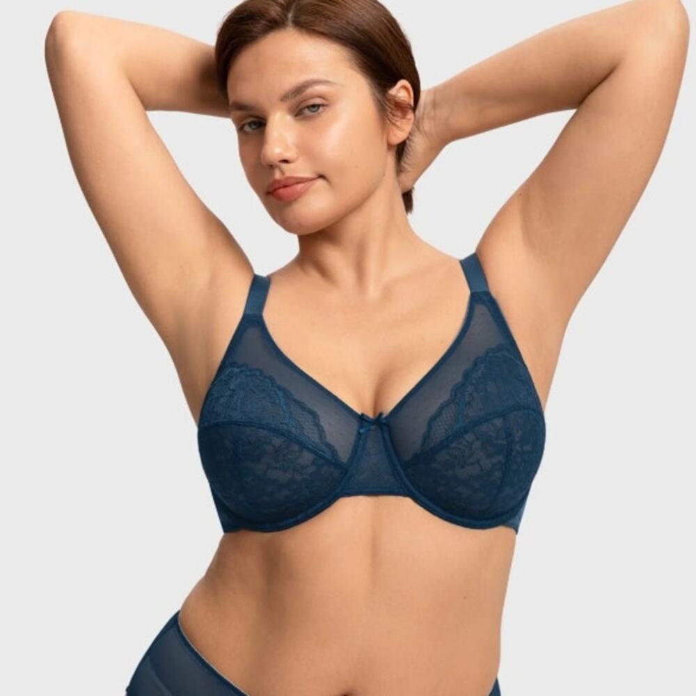 HSIA Enchante Beige Lace Underwire Bra Size 34DD NWT